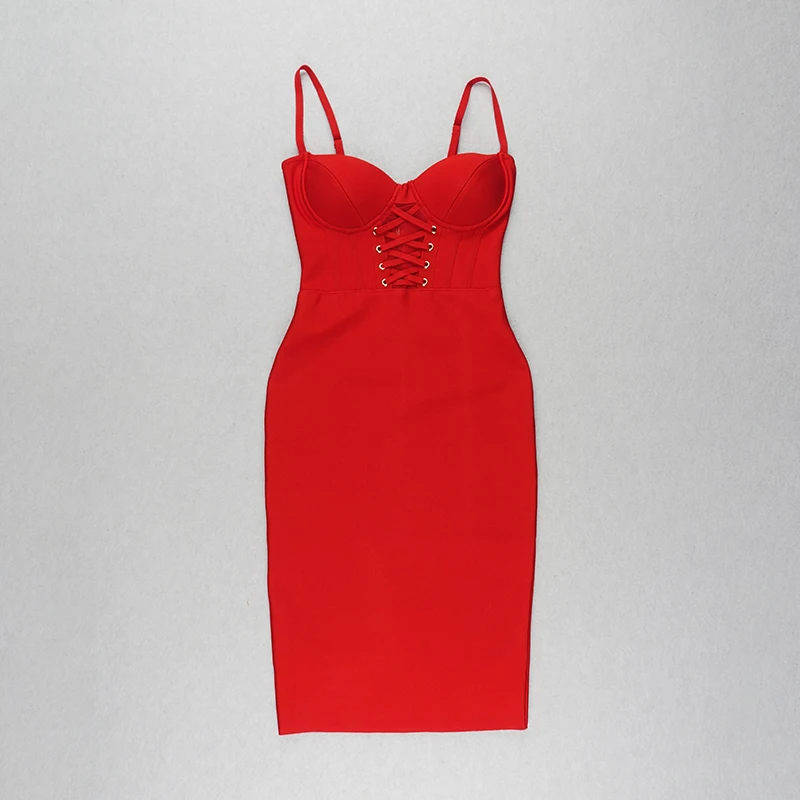 New Arrival Sexy V Neck Blue Bandage Dress Knitted Elastic Bodycon Party Dress