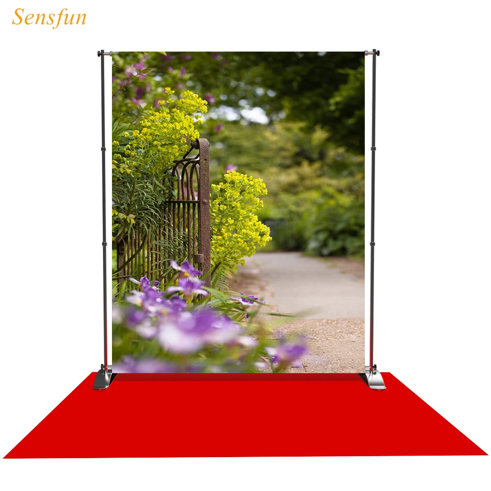 LEVOO фон для фотосъемки задний с изображением железных ворот Цветок деревья Весна