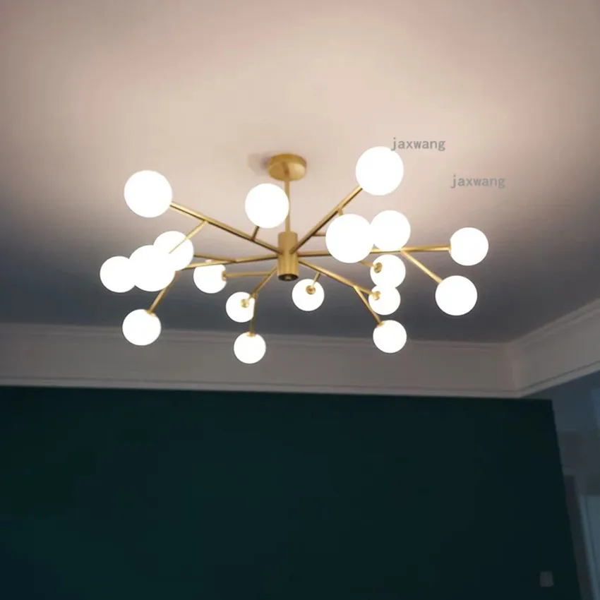 

Nordic Personality Chandelier Postmodern Glass LED Light Luxury Magic Bean Pendant Lamp Lights Restaurant Hanging Lamps