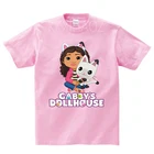 Одежда для девочек и мальчиков Gabby's Dollhouse 2021 г. Летние топы, детская спортивная футболка с короткими рукавами одежда для малышей с изображением кошек Gabby пижамы, оптовая продажа