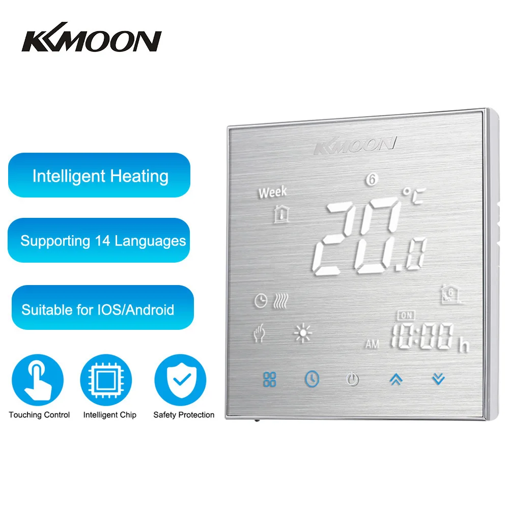 KKmoon ЖК-дисплей Сенсорный экран цифровой воды Нагревательный термостат 7-дневный программируемый с поддержкой Wi-Fi соединения и голос Управление энергосберегающие лампы