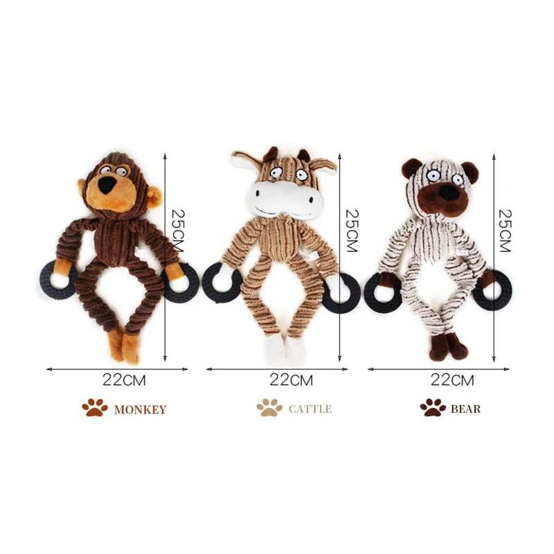 

Pet Toy Dog Universal Corduroy Animal Model Sound Interactive Toy Bite Resistant Teeth Cleaning Toys Pet Accessories Supplies