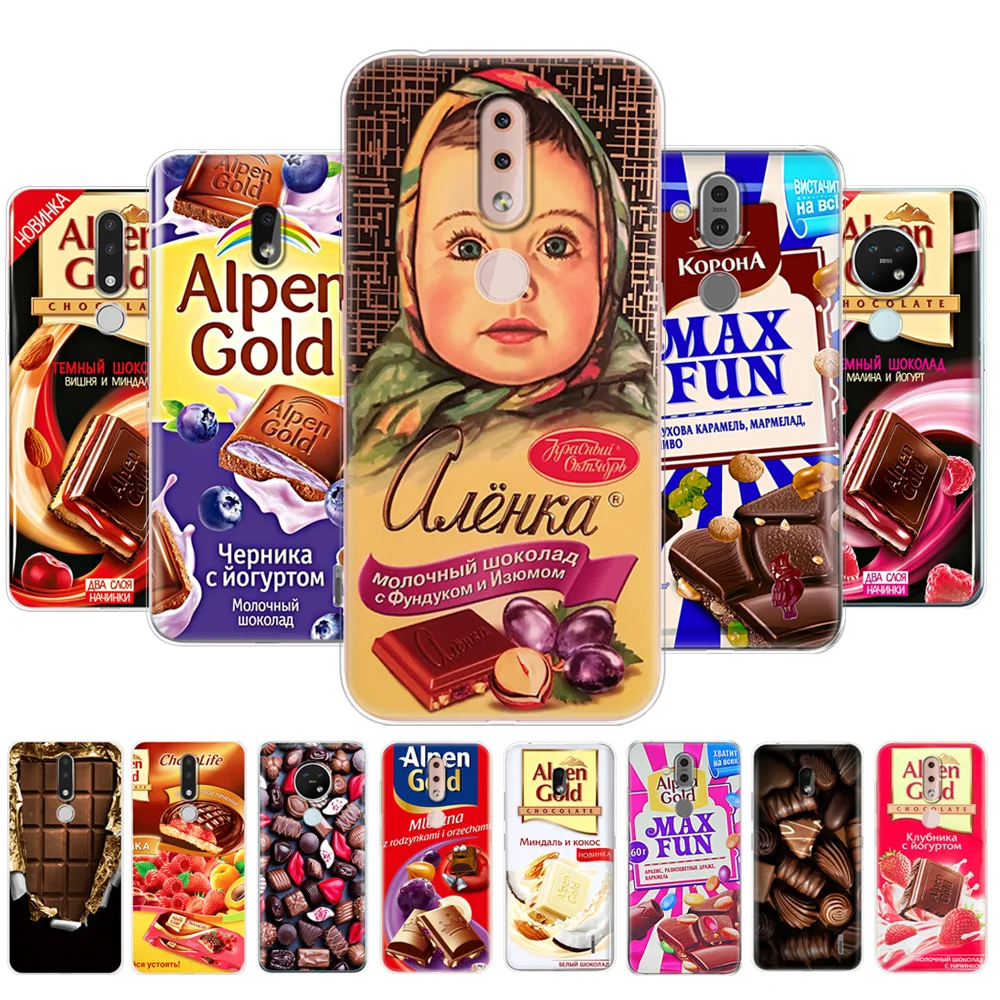 Силиконовый чехол для Nokia 1 3 5 7 plus 2 4 6 8 X5 X6 X7 2018 fundas alenka bar wonka chocolate | Мобильные