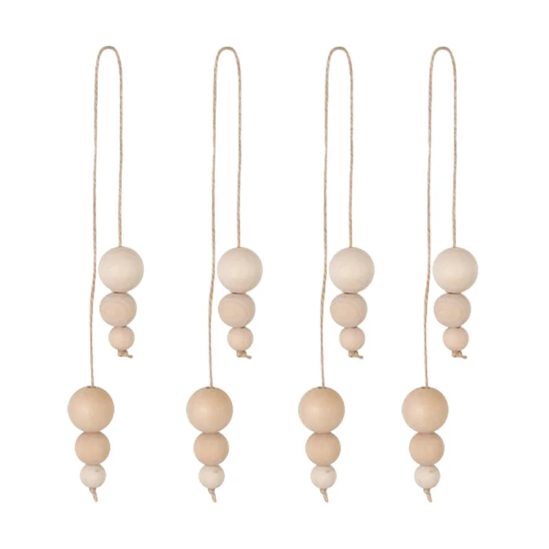 

Handmade Wooden Beads Garland String Pendants With Tassels Living Room Decoration Farmhouse Rustic Country Decoration