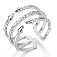 single row arrow cubic zirconia ring stylish charm adjustable weding ring women ring give girlfriend birthday gift jewelry