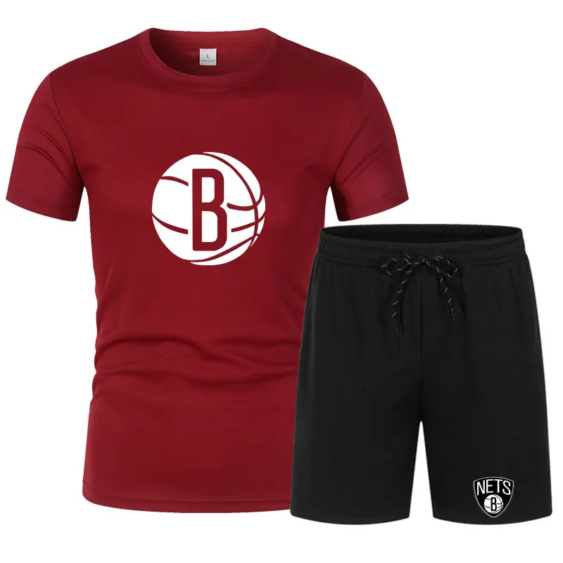 

Spring Summer Nets Competition Men's Clothing Graphic Cotton Printing Oversized T-shirt+Shorts Sets tracksuit