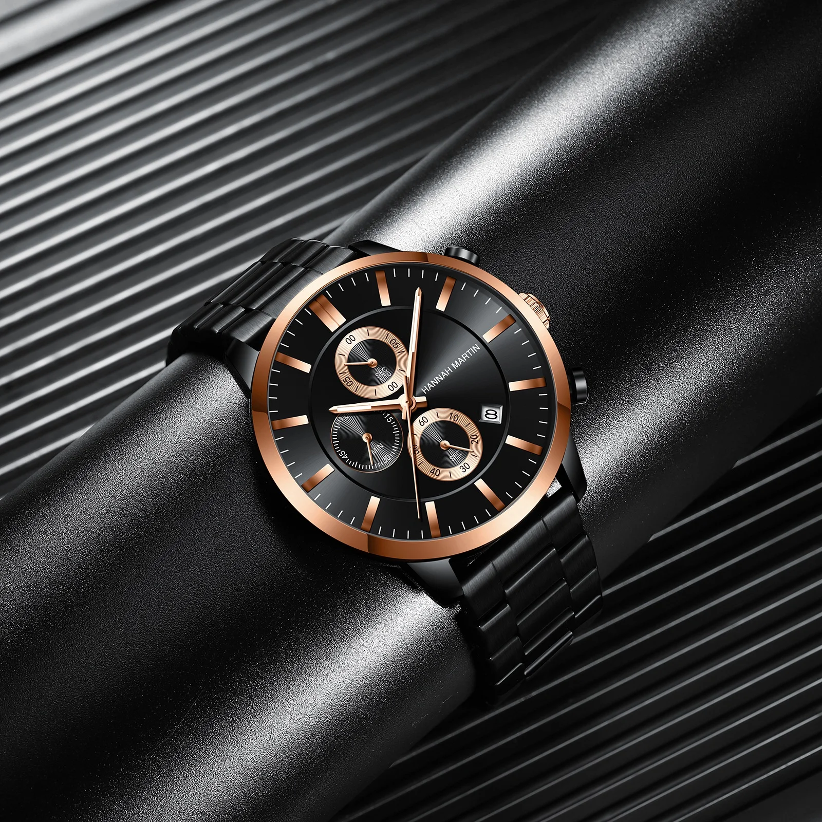 

Top Brand Luxury Men Watches Stainless Steel Blue Waterproof Quartz Watch Men Fashion Chronograph Male Bussiness Casual Watches