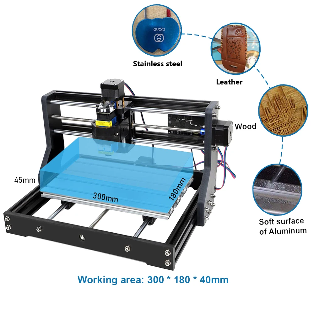 CNC 3018 бетонный завод аппарат для лазерной порезки DIY Лазерный гравирующий станок 3