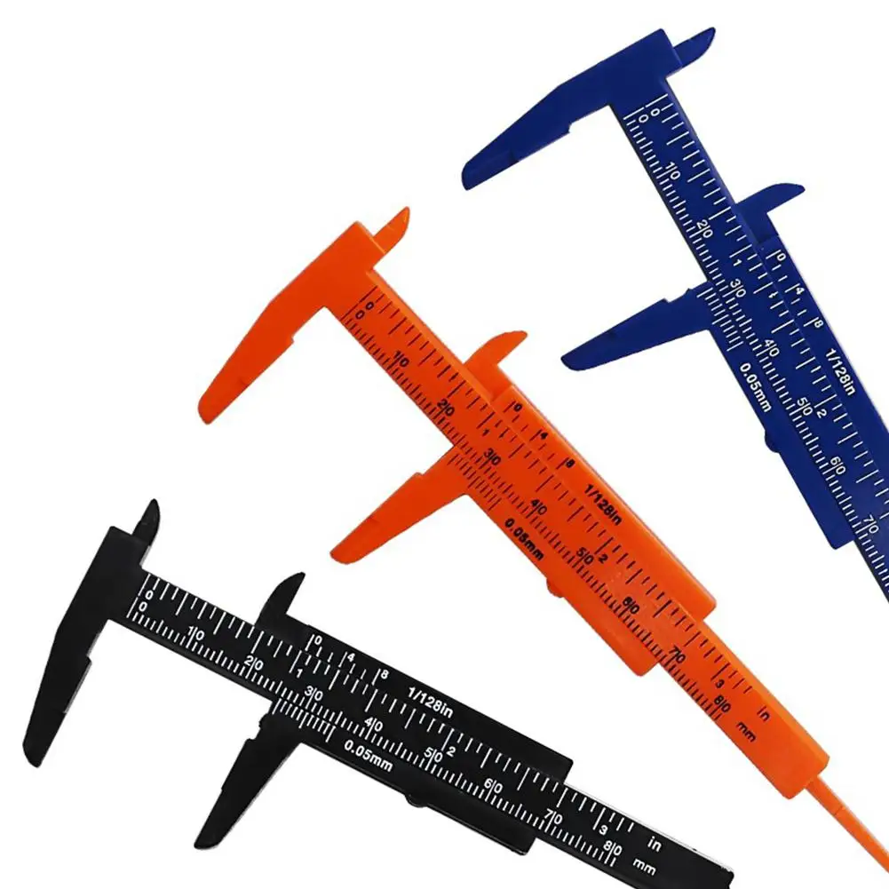 

80mm Mini Plastic Sliding Vernier Caliper Gauge Measure Tool Ruler Micrometer DIY Measure Tool Woodworking Metalworking Models