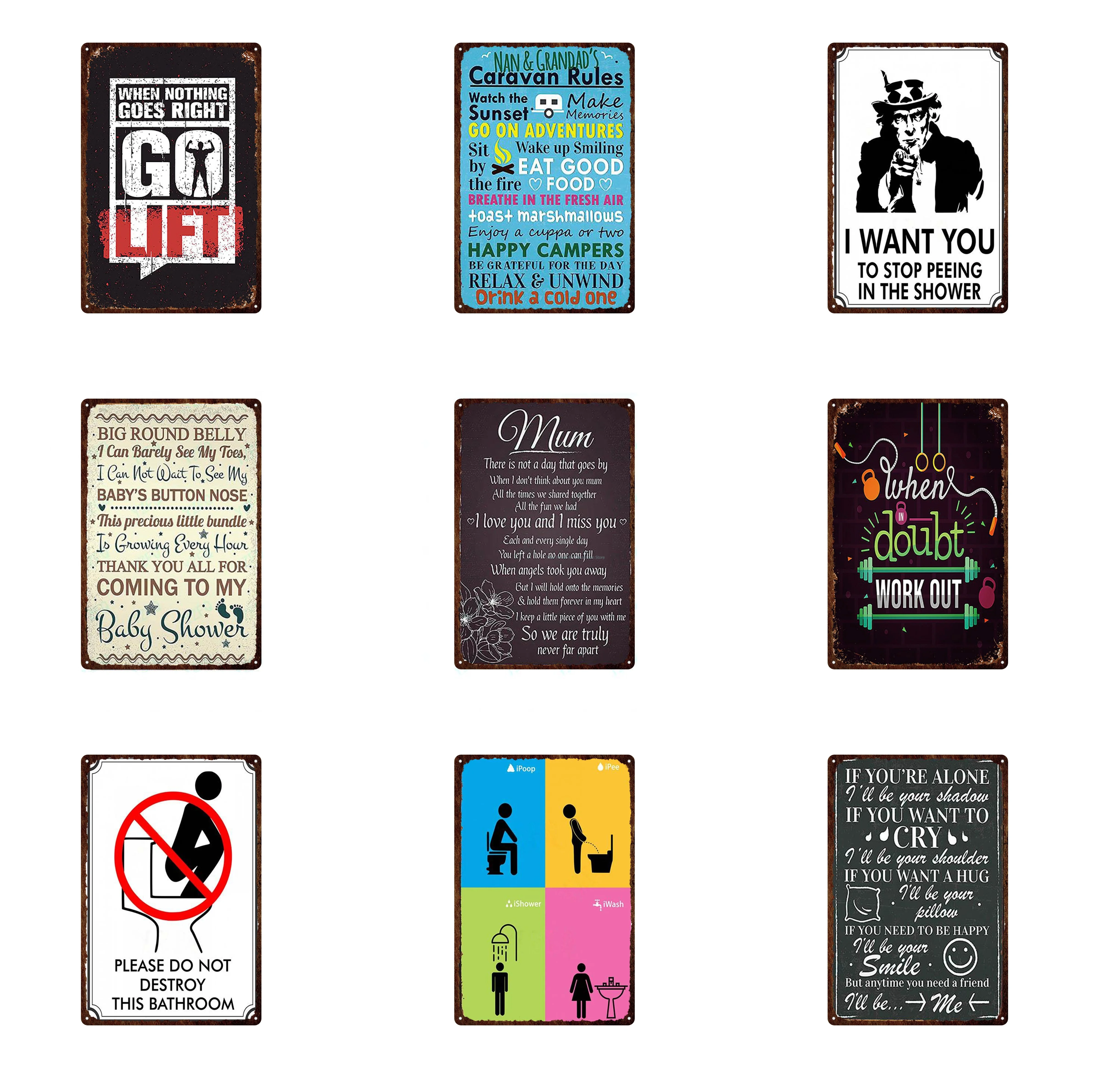 

Hot Sale Metal Tin Signs Wall Picture Cats Welcome Dogs Use Side Entrance Art Iron Painting Pub All In The Gym Metal Poster Club
