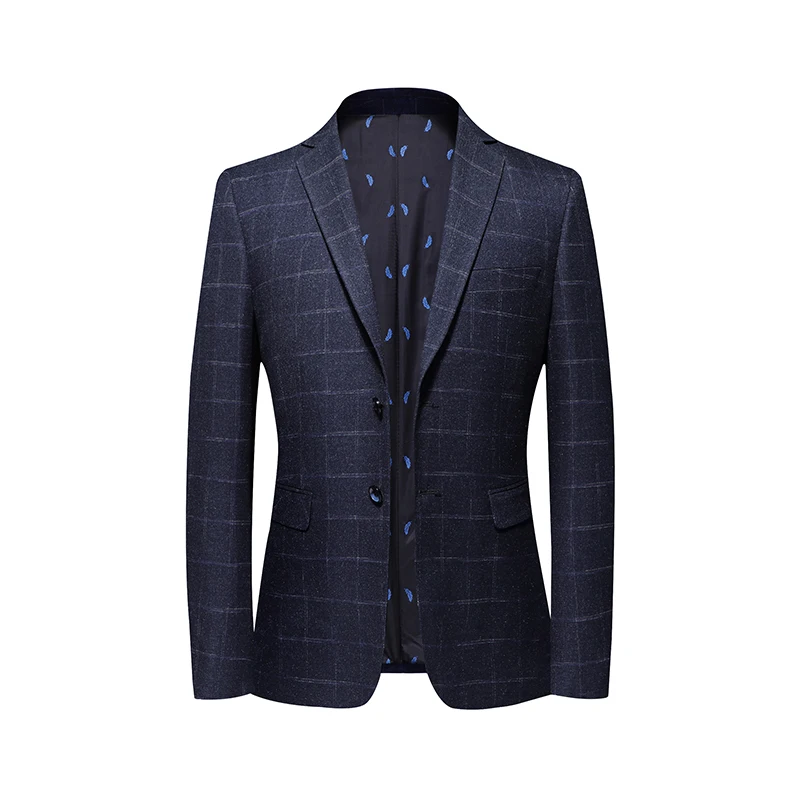 

Leisure plaid Men One Button Blazer Jacket Brand New Slim Fit Casual Suit Blazer Men Smart Daily Office Business Sport Coat Tops