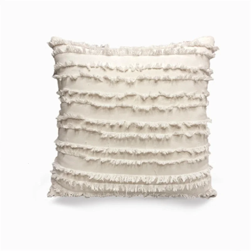 

45x45 Tassels Cotton and Linen Cushion Cover Nordic Modern Cushions Covers Home Seat Sofa Living Room Decorative Pillowcase