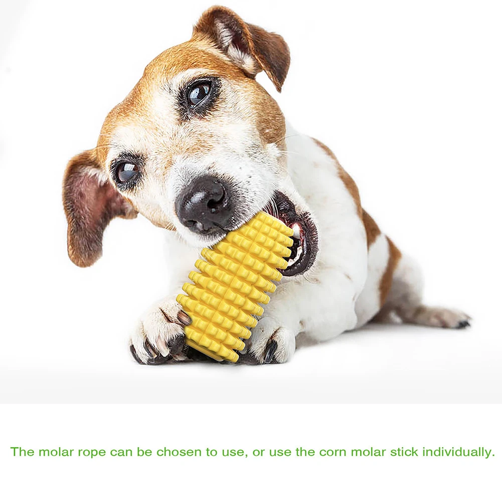 

Eco Friendly Pet Dog Teeth Cleaning Durable 360 Corn Shape Dog Chew Toy Toothbrush Stick