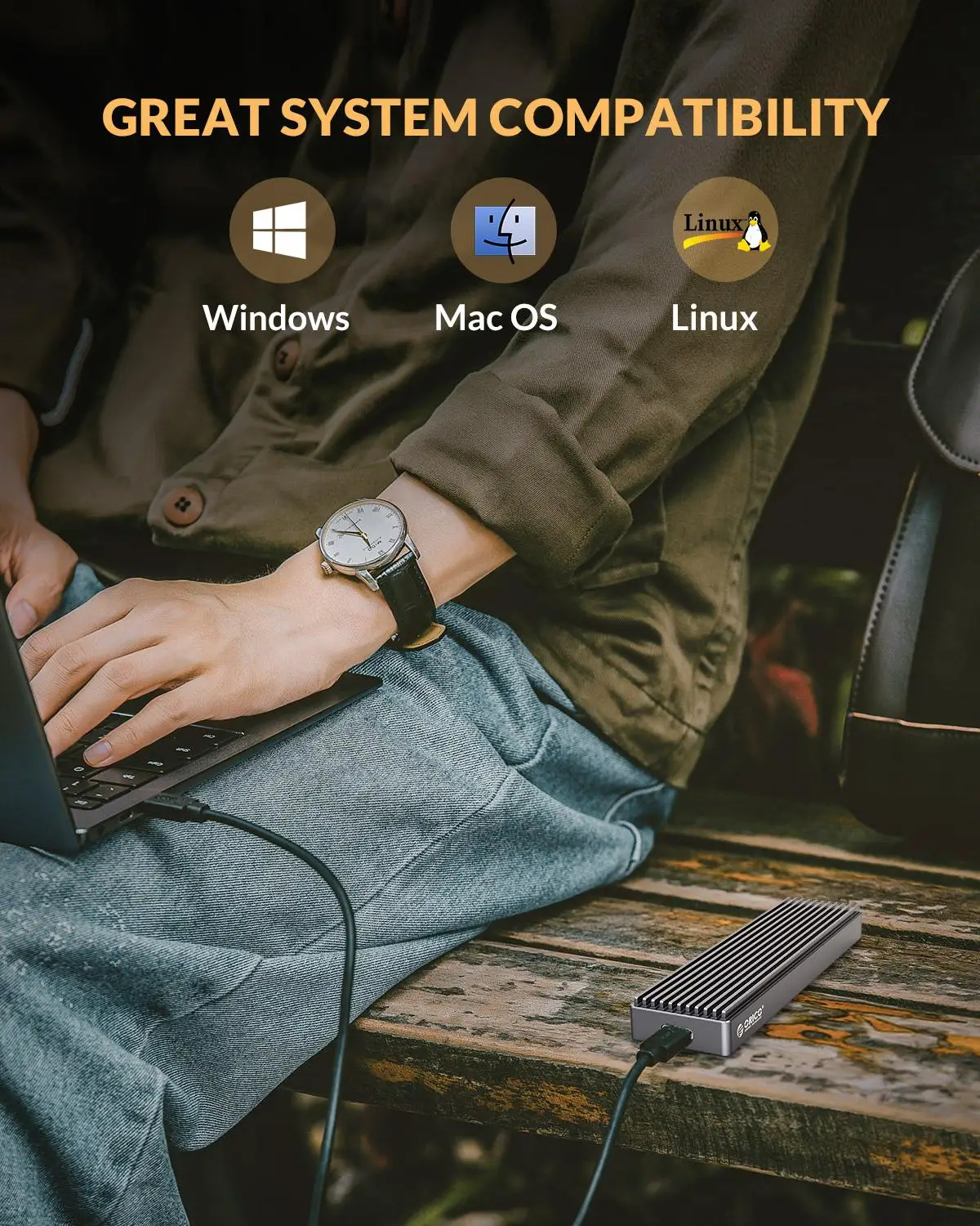 Корпус жесткого диска ORICO M.2 двухпротокольный SSD-чехол для M2 NVME NGFF SATA PCIE M Key B + USB C 10