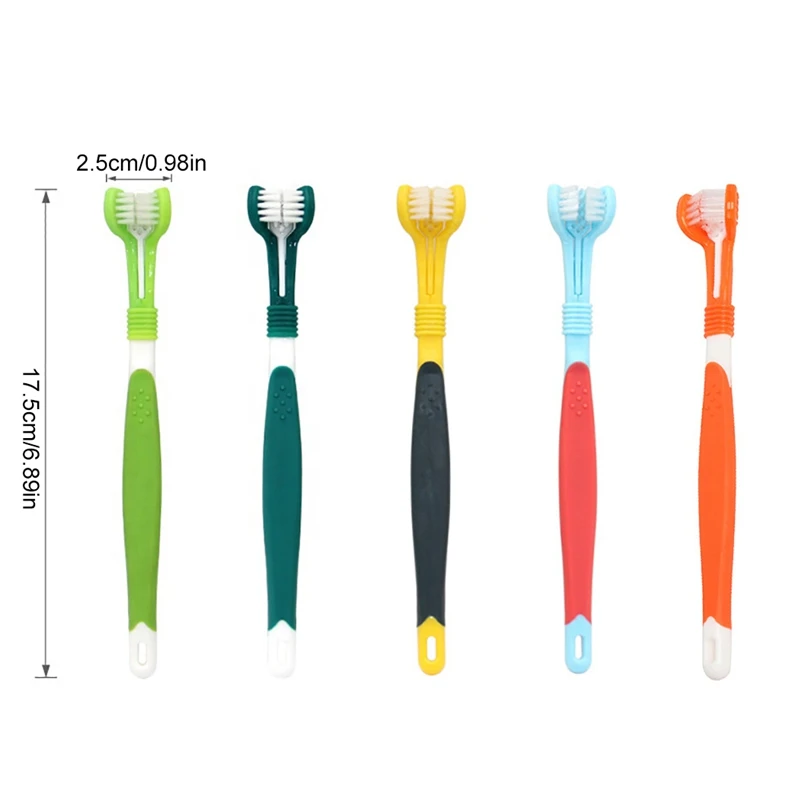 

Щетка для собак, зубная щетка для животных, трехсторонняя, зубная щетка для животных, для ухода за зубами, от неприятного запаха изо рта