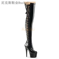 rncksi 17cmwoman over the knee high boots women shoes winter shoes thigh high booty big size 34 46 leather fashion boots zip