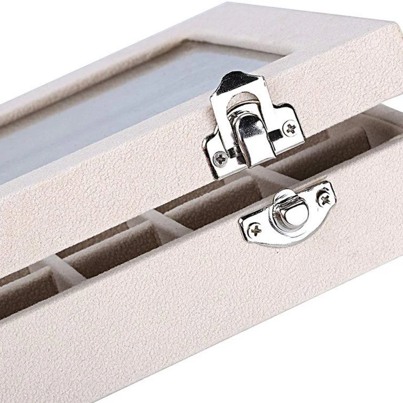 Бархатная стеклянная шкатулка для ювелирных изделий коробка хранения сережек |