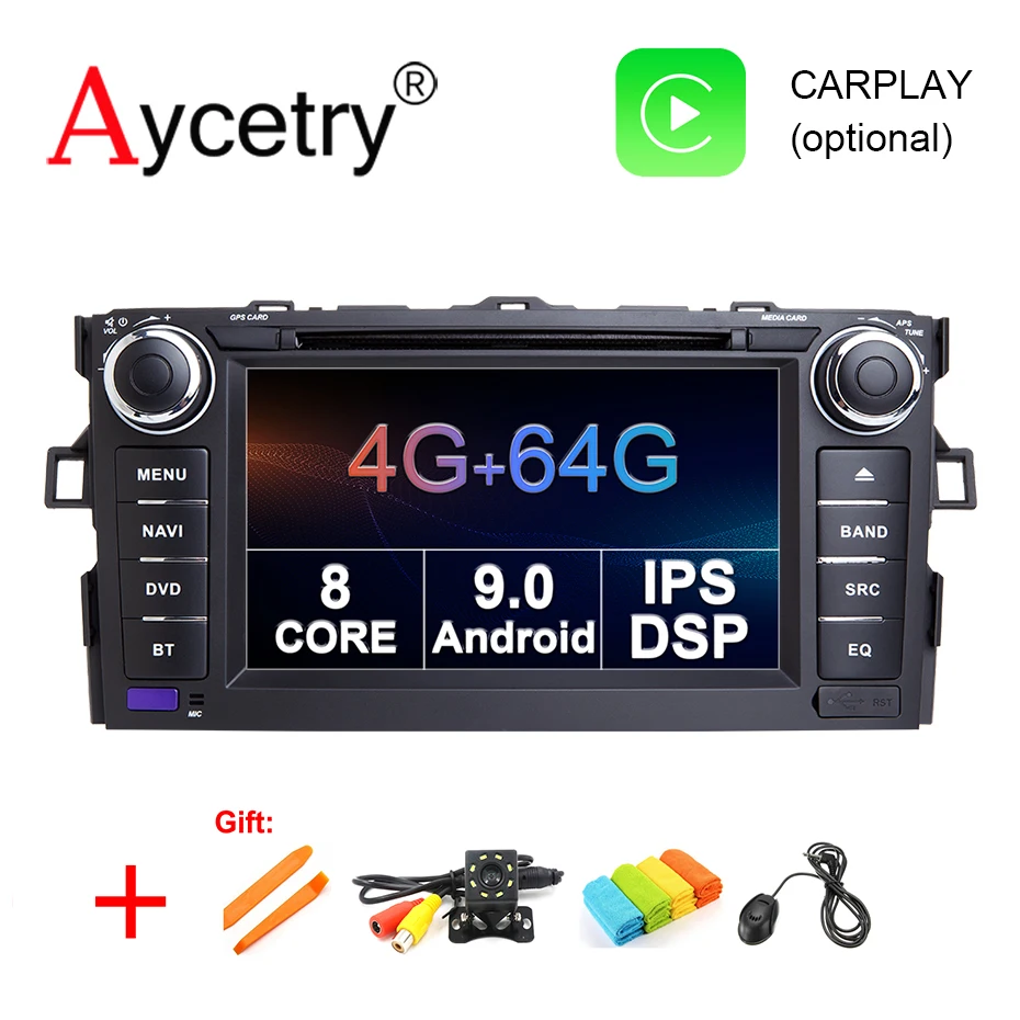 Ips DSP 8 ядерный 4G 64G 2 Din Android 9 Автомобильный мультимедийный dvd-плеер gps для TOYOTA COROLLA 2012 2013 AURIS Altis автомобильный Радио wifi obd2