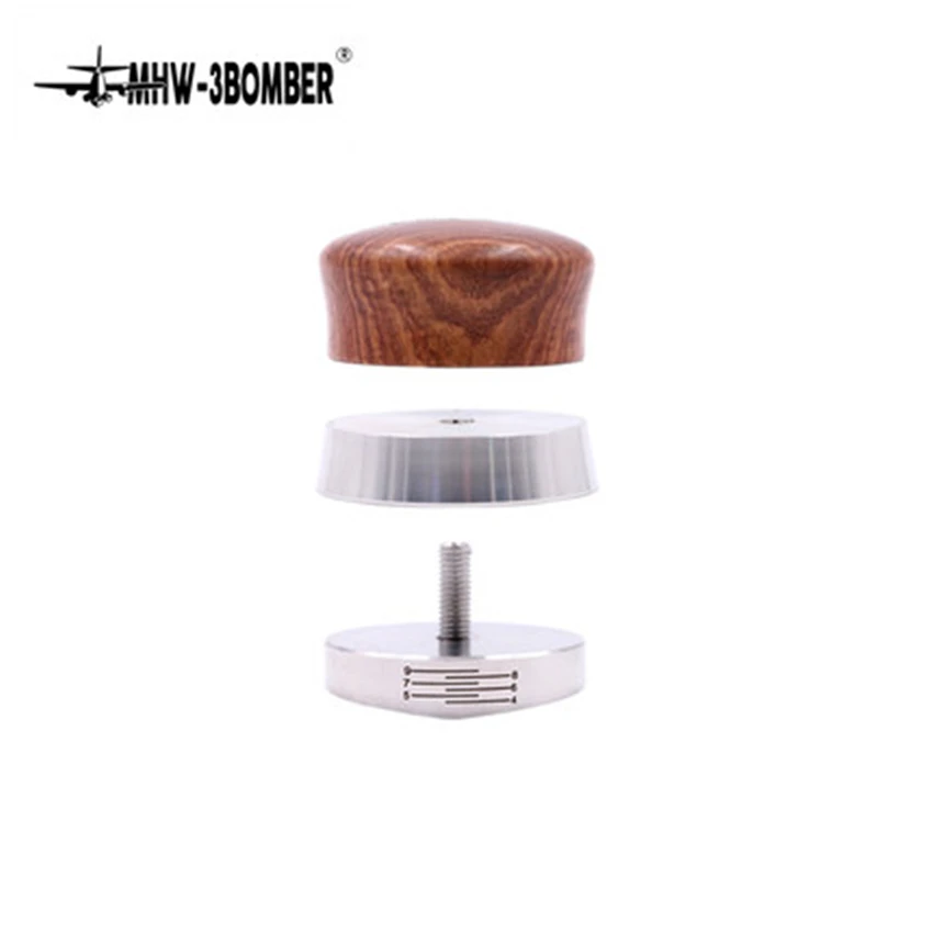58.35mm Adjustable Coffee Tamper Distributor Rosewood Handle Thread/Fan Base Espresso Powder Hammer Accessories | Дом и сад