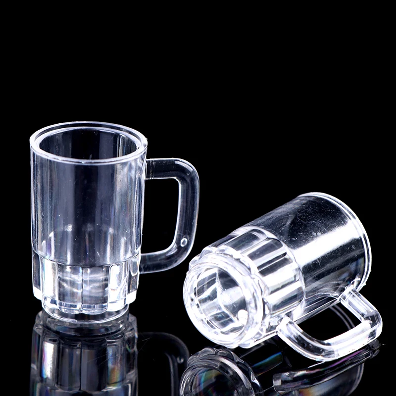 

10 Pcs 1:12 Dollhouse Miniature Transparent Water Cups Beer Mugs Dollhouse Kitchen Accessories Kitchen Toys