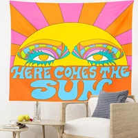 80s colorful sunshine wall tapestry hanging home decor ins style spring flower tapestries for drom room decoration ins print