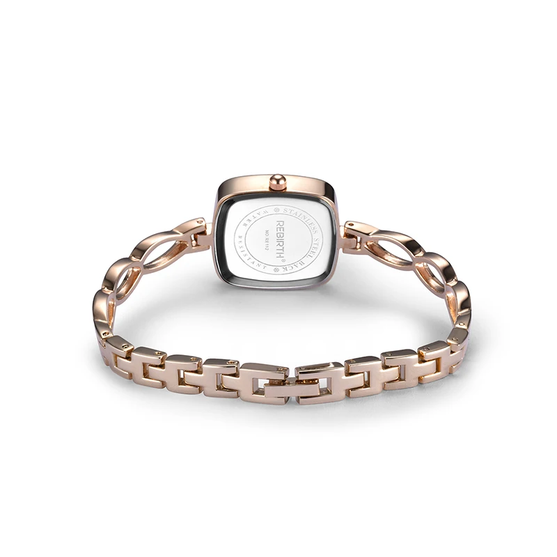 REBIRTH браслет часы Простой роскошные фирменные для девушек из нержавеющей стали