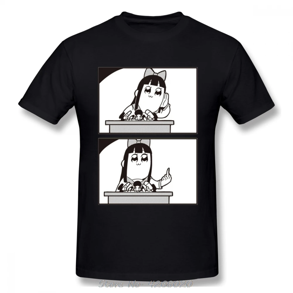 Футболка с надписью &quotPop Team Epic&quot Popuko Pipimi Косплей Flip Off Geek Homme футболка для