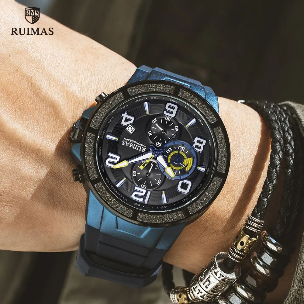 Мужские водонепроницаемые кварцевые часы с хронографом в стиле