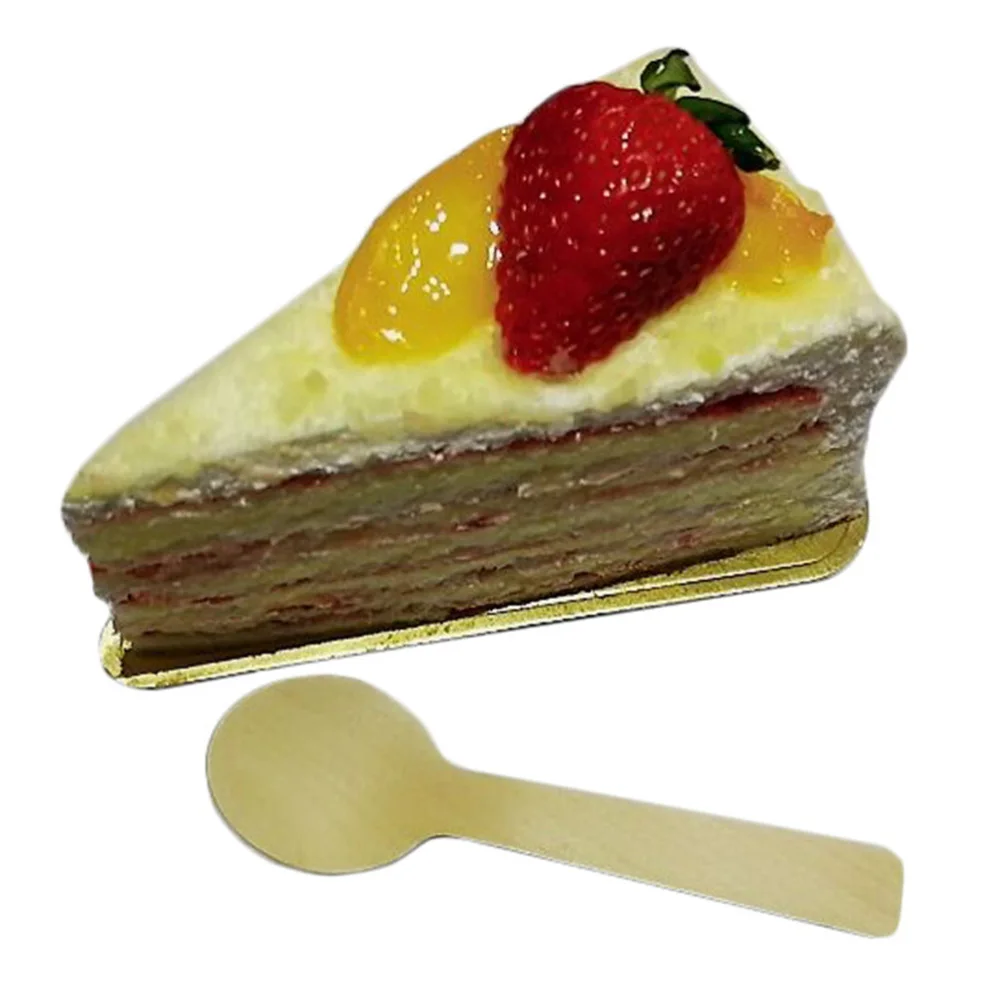 

100pcs Disposable Wooden Spoons Cake Ice Cream Spoon Tableware Party Supplies