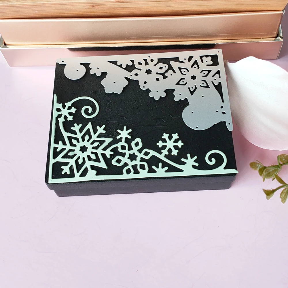 Рождественская Снежинка Роговая оправа металлический Трафаретный вырубной