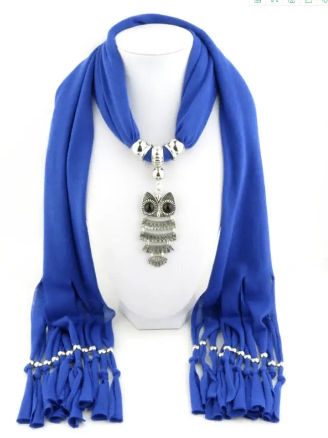 Шарф женский зимний с кисточками винтажный кулон в виде совы новые шармы |
