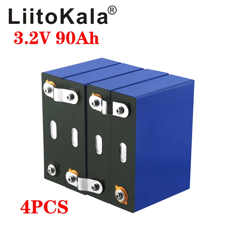4 шт. LiitoKala 3 2 V 90Ah LiFePO4 батарея может образовывать 12V литий железо фосфа 90000mAh