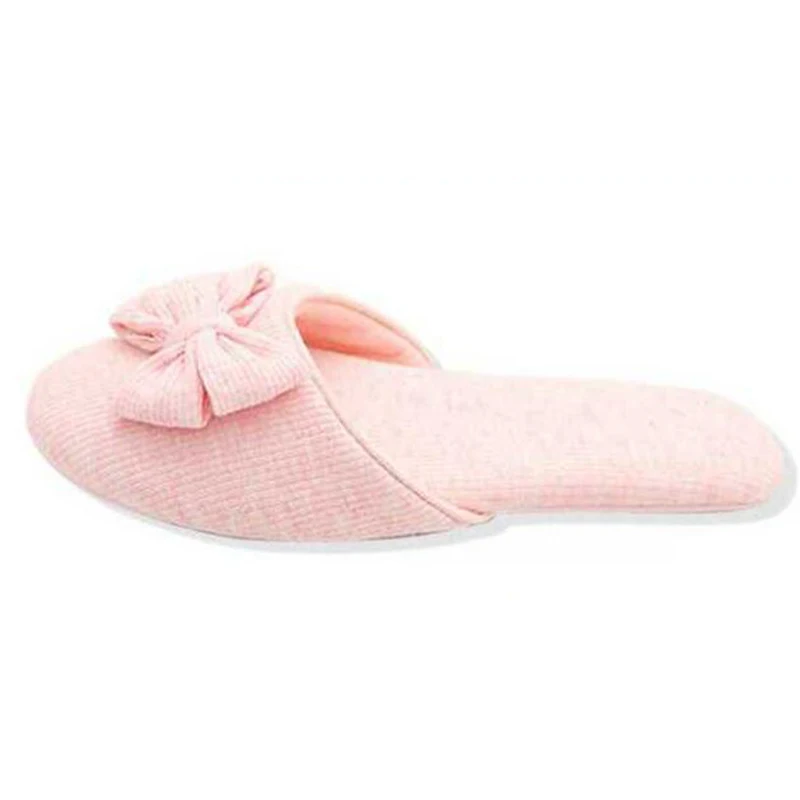 gktinoo lovely bowtie winter women home slippers for indoor bedroom house soft bottom cotton warm shoes adult guests flats free global shipping