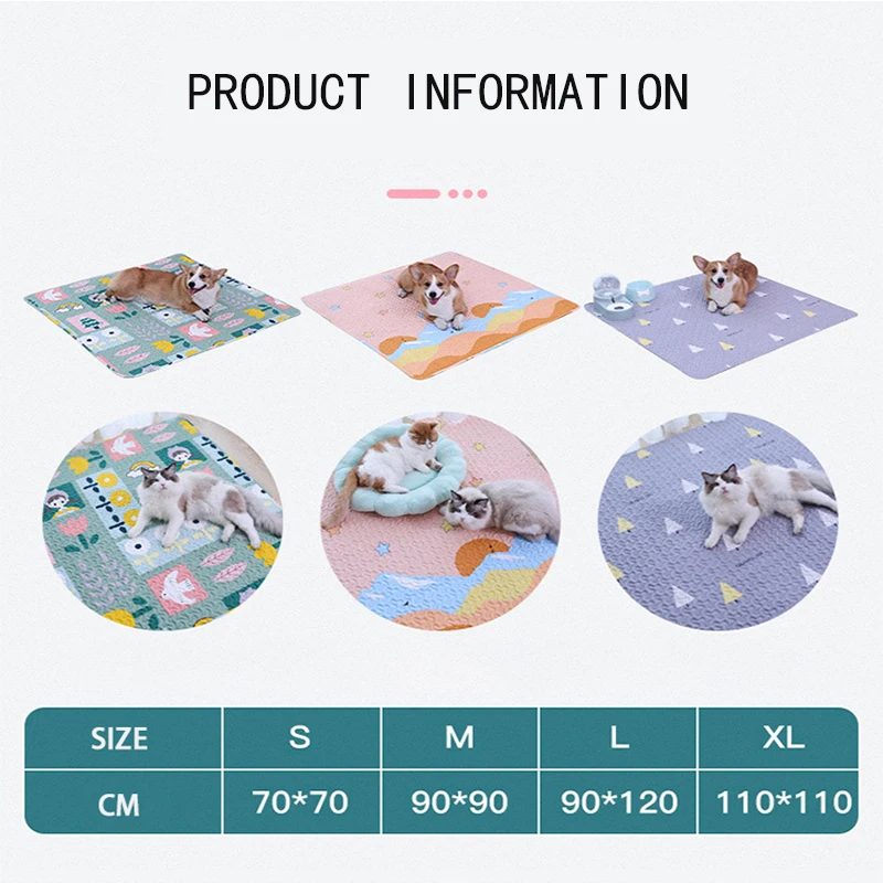 

Dog Cooling Mat Breathable Summer Pad For Dogs Cat Bed Blanket Pet Sleeping Sofa Cushion Washable For Small Medium Large Dog Cat