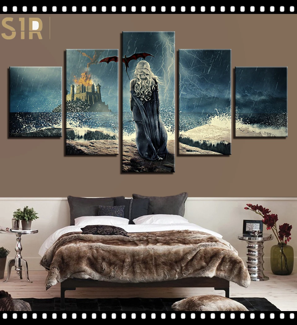 

Wall Painting Canvas Printing HD Classic Movie Animation 5 Panel Home Decoration Template Living Room Poster Anime Decor Hero