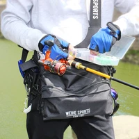 multifunctional fishing bag fishing tackle bags single shoulder crossbody bag waist pack fish lures gear utility storage
