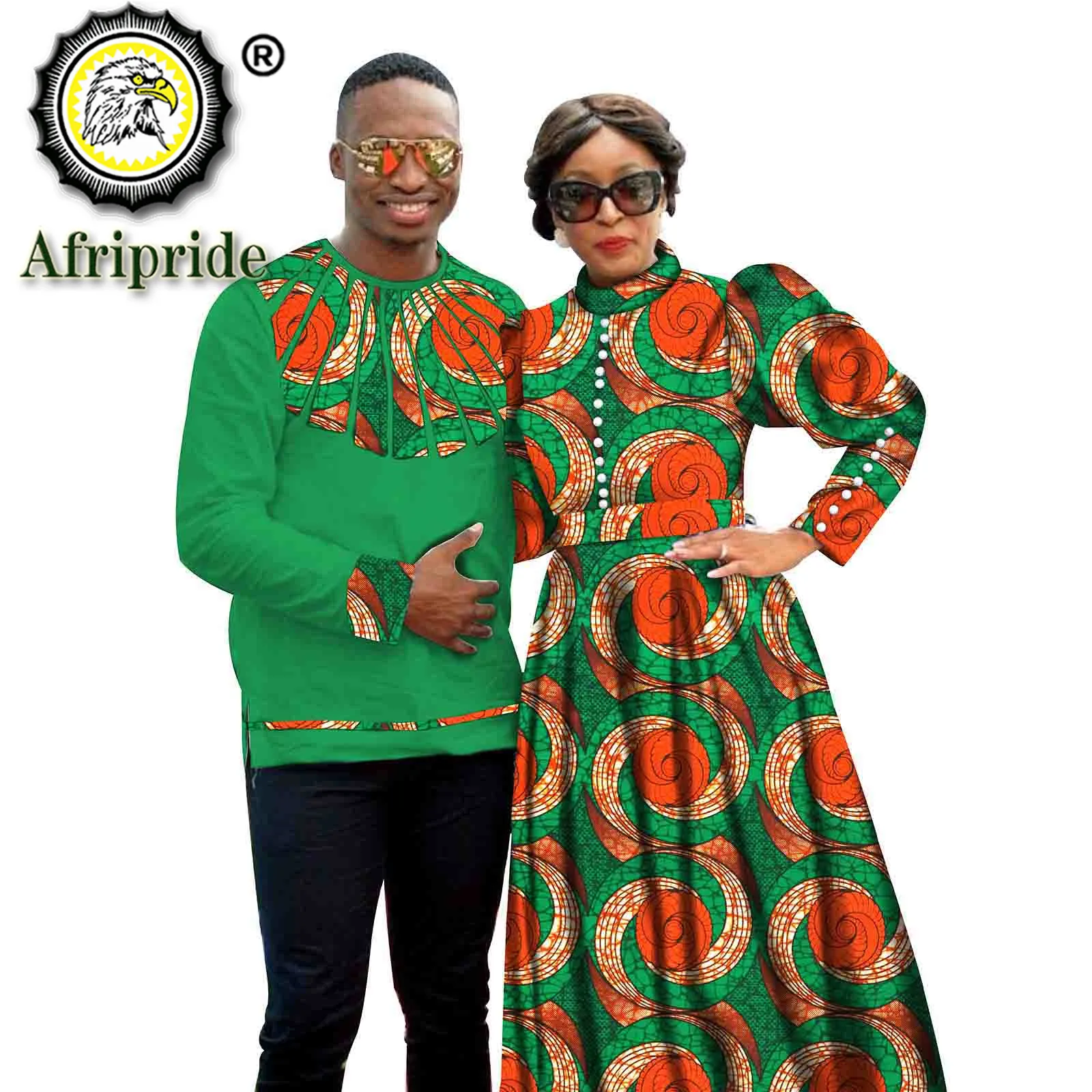 Африканская одежда для пары рубашки Дашики мужчин платья макси женщин вечерние