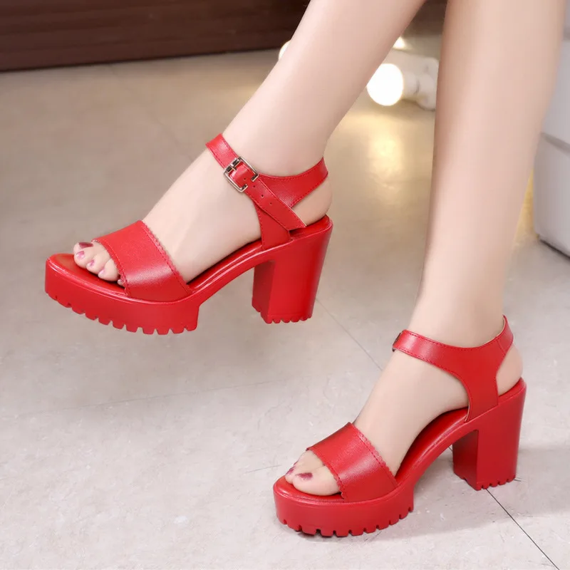 

33-43 Fashion 2021 New Shoes Women Dresses for Wedge Summer PU Sandals Heeled Shoes Female Ladies White Black Platform Sandals
