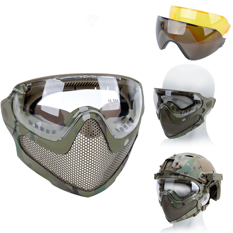 

Tactical Paintball Full Face Mask with 3 Lens Army Airsoft Impact Resistance Mask Outdoor Hunting Shooting Military CS Masks