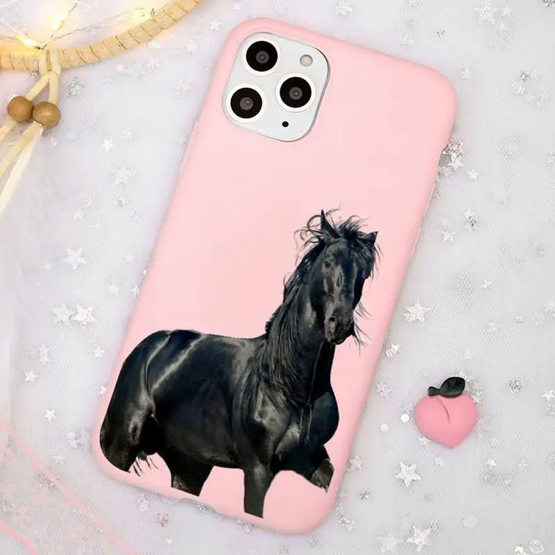 

Cool running horse Phone Case Candy Color for iPhone 11 12 mini pro XS MAX 8 7 6 6S Plus X SE 2020 XR