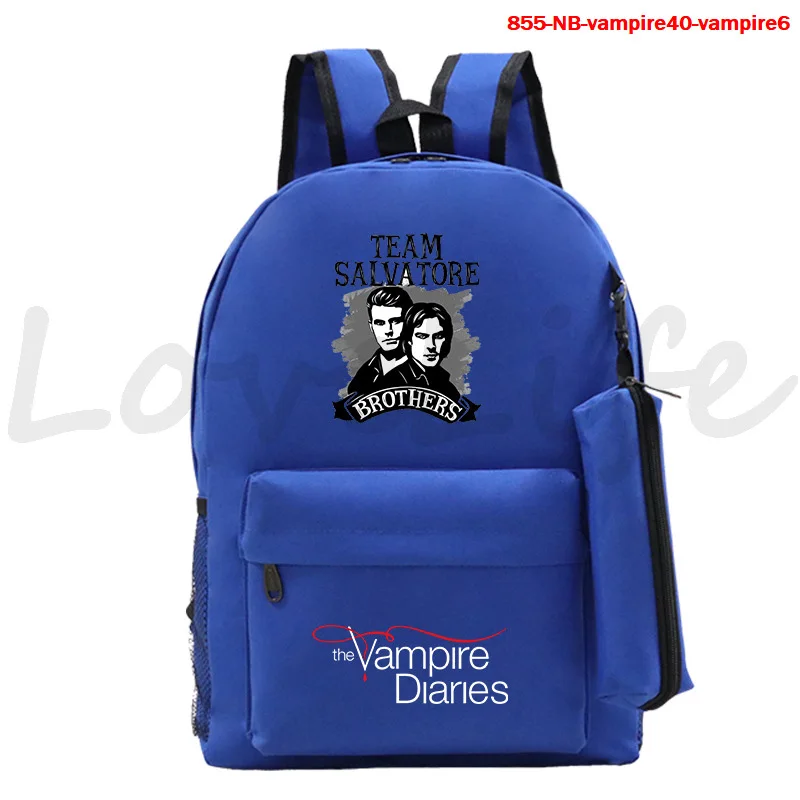 Холщовый Рюкзак с дневниками вампира для девочек и мальчиков сумки книг комплект
