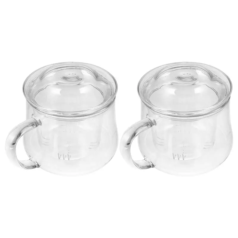 

2pcs Safe Delicate Practical Tea Strainer Glass Filter Cup for Home Office Hotel