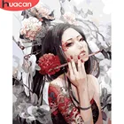 HUACAN картинки по номерам Цветок Девушка расписанная вручную раскраска наборы для рисования Холст Картина маслом DIY украшение дома подарок SZHC711