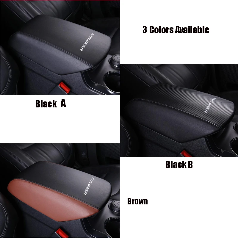 

Car Armrest Box Cover Pad For Ford Explorer 2016 2017 2018 2019 Interior Accessories PU Leather