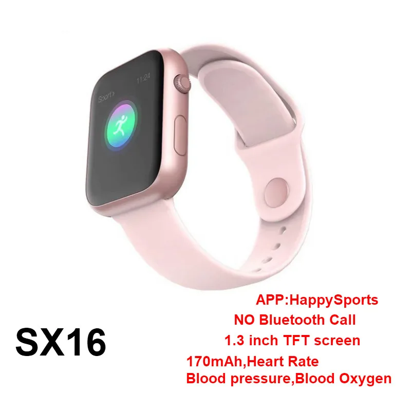 sx16 pink Смарт-часы с Bluetooth и функцией вызова, W34, мужские фитнес-часы для измерения давления, ЭКГ, монитор сердечного ритма, умный браслет, спортивная одежда, женские спортивные часы - Цвет: sx16 pink
