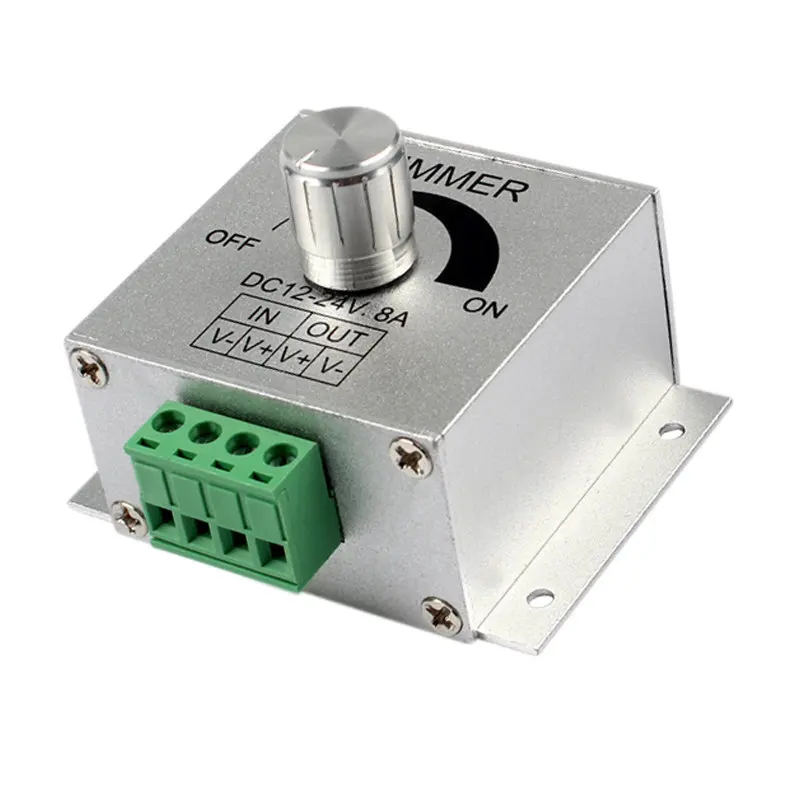 DC12-24V 8A алюминиевая ручка Переключатель PWM Контроллер затемнения Светодиодная