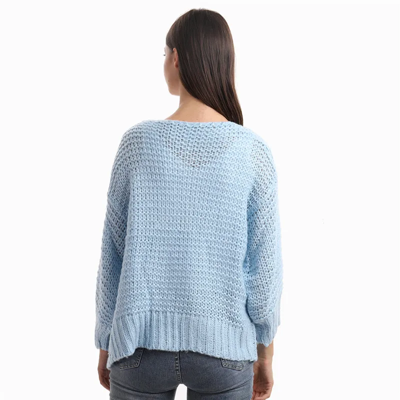 Autumn Winter long Sleeve Knitwear Cardigan Women smooth Knitted Sweater design Female Jumper Coat pink |