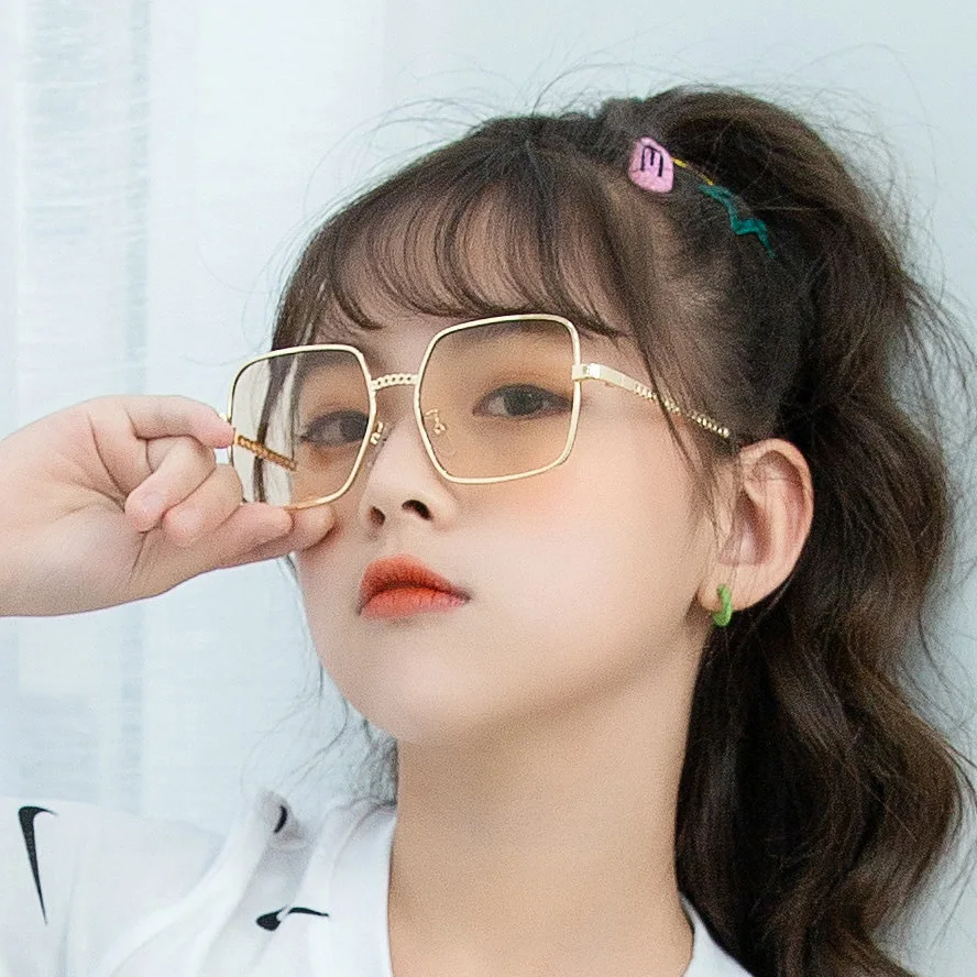 

Brand Designer Cute Metal Frame Kids Sunglasses Square Sun Glasses Girls Boys Baby UV400 Sunglasses Children Oculos n453