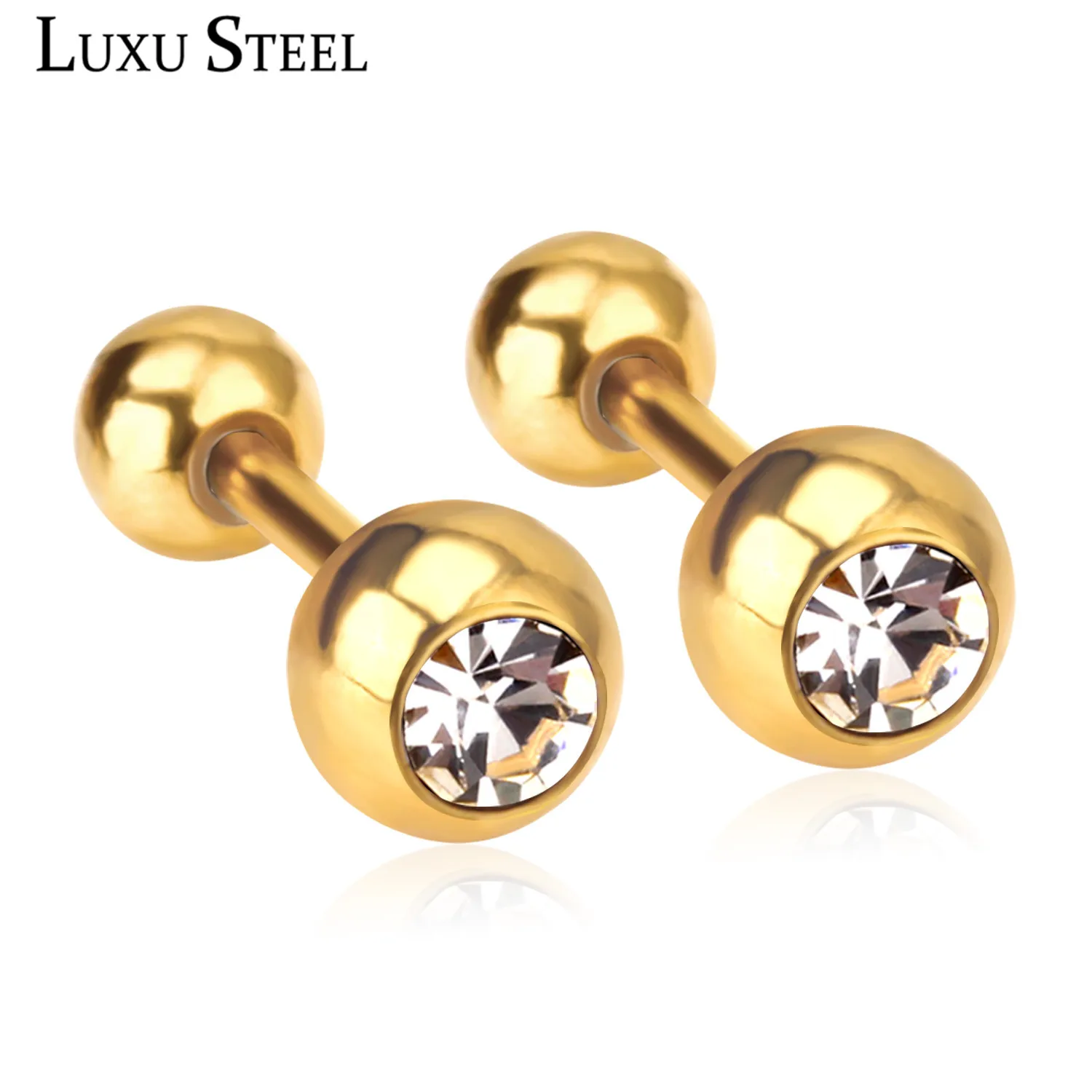 Женские серьги LUXU STEEL круглые антиаллергенные украшения из нержавеющей стали с