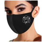 Элегантные женские маски для лица с цветочным узором шикарные многоразовые хлопковые стразы маска для рта дышащие маски декоративные маски для лица